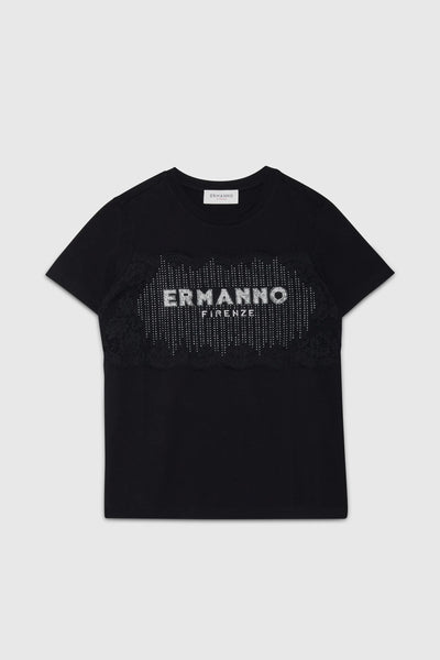 https://imageboutique.it › prodotti › ermanno-firenze-d46el059ek1-t-shirt-con-pizzo-e-logo-di-cristalli