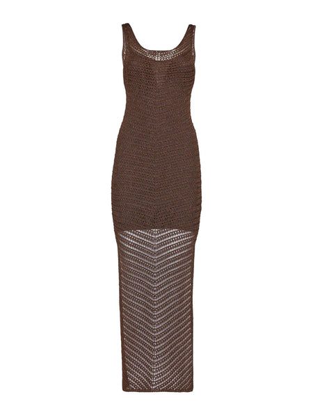 SIMONA CORSELLINI CPABO0201 Abito midi sottoveste con spacchi